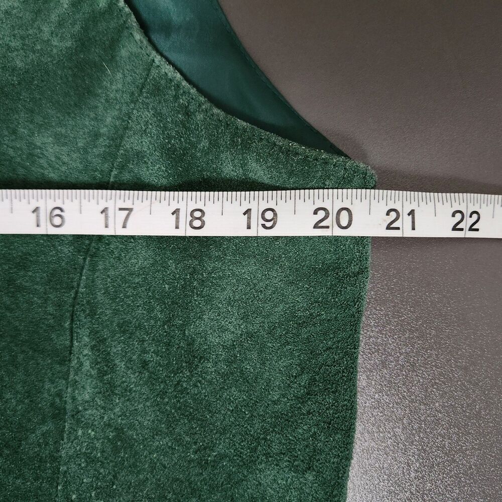 SHEBANG Women's Green Suede Leather Western Snap Front Vest Size L - Picture 6 of 7